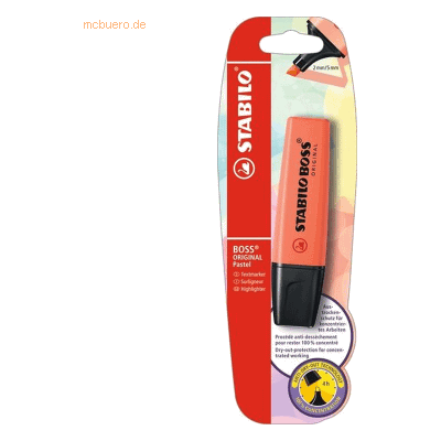 10 x Stabilo Textmarker Boss Original Pastel Korallrot Blister 10 x Stabilo Textmarker Boss Original Pastel Korallrot Blister