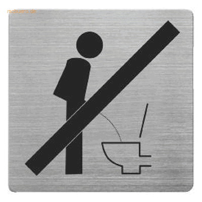 5 x Alco Piktogramm matt gebürsteter Edelstahl Bitte setzen 90x90mm si 5 x Alco Piktogramm matt gebürsteter Edelstahl Bitte setzen 90x90mm si
