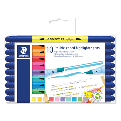 6 x Staedtler Textmarker Doppelfasermaler sortiert 10 Stück 6 x Staedtler Textmarker Doppelfasermaler sortiert 10 Stück