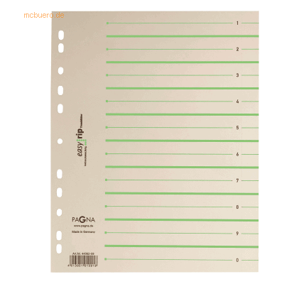 Pagna Trennblätter A4 2-farbig mit Perforation 100 Stück grün Pagna Trennblätter A4 2-farbig mit Perforation 100 Stück grün