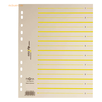 Pagna Trennblätter A4 2-farbig mit Perforation 100 Stück gelb Pagna Trennblätter A4 2-farbig mit Perforation 100 Stück gelb