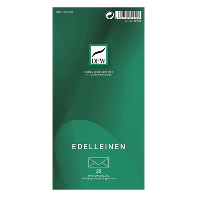 DFW Briefumschlag Edelleinen - DIN lang gefüttert 80 g/am 25 Stück. DFW Briefumschlag Edelleinen - DIN lang gefüttert 80 g/am 25 Stück.
