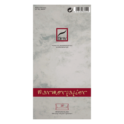 DFW Briefumschlag Marmorpapier - DIN lang gefüttert 90 g/qm 20 Stück g DFW Briefumschlag Marmorpapier - DIN lang gefüttert 90 g/qm 20 Stück g