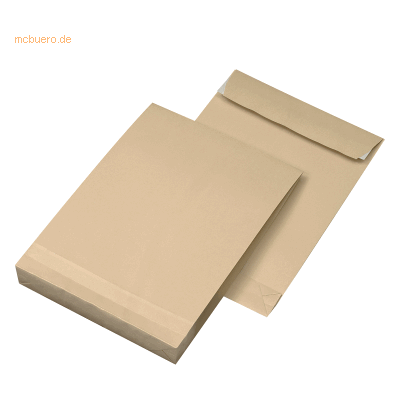 Mailmedia Faltentasche 30007071 B4 haftklebend 40mm Falte braun 100 St Mailmedia Faltentasche 30007071 B4 haftklebend 40mm Falte braun 100 St