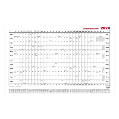 Güss 140x80cm Kalender - Jahresübersicht, Deutsch Güss 140x80cm Kalender - Jahresübersicht, Deutsch