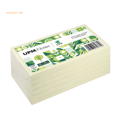 UPM Notes Haftnotiz 5655-01PG-6 125x75mm 100 Blatt gelb 6 Stück UPM Notes Haftnotiz 5655-01PG-6 125x75mm 100 Blatt gelb 6 Stück