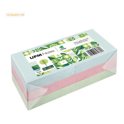UPM Notes Haftnotiz 5654-20PG-12 Pastell 75x75mm 100 Blatt sortiert 12 UPM Notes Haftnotiz 5654-20PG-12 Pastell 75x75mm 100 Blatt sortiert 12