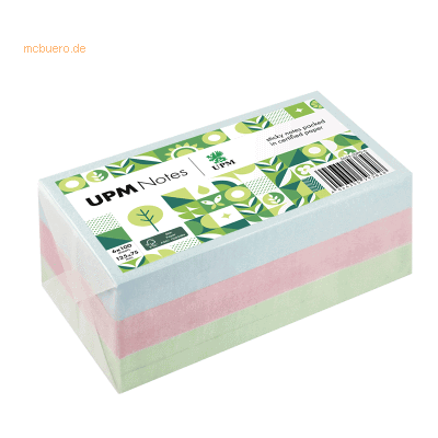 UPM Notes Haftnotiz 5655-20PG-6 Pastell 125x75mm 100 Blatt sortiert 6 UPM Notes Haftnotiz 5655-20PG-6 Pastell 125x75mm 100 Blatt sortiert 6