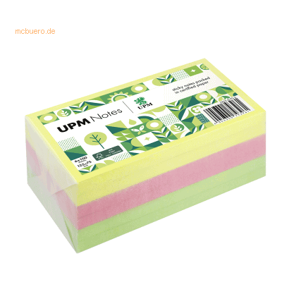UPM Notes Haftnotiz 5855-21PG-6 Brillant 125x75mm 100 Blatt sortiert 6 UPM Notes Haftnotiz 5855-21PG-6 Brillant 125x75mm 100 Blatt sortiert 6