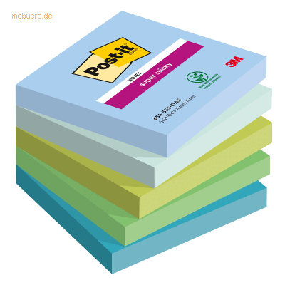 Post-it Haftnotiz 654-5SS-OAS 76x76mm sortiert 5x90 Blatt Post-it Haftnotiz 654-5SS-OAS 76x76mm sortiert 5x90 Blatt
