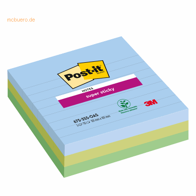Post-it Haftnotiz Super Sticky Notes Oasis Collection 101x101mm linier Post-it Haftnotiz Super Sticky Notes Oasis Collection 101x101mm linier