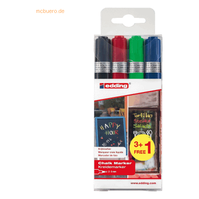 Edding Kreidemarker edding 4096 VE=4 Stück sortiert Edding Kreidemarker edding 4096 VE=4 Stück sortiert