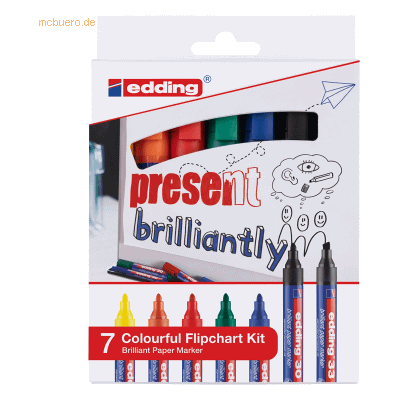 Edding Flipchartset Colourful VE=7 Stifte sortiert Edding Flipchartset Colourful VE=7 Stifte sortiert