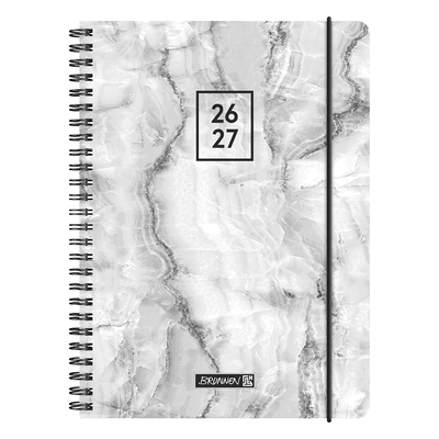 Brunnen Schülerkalender A5 1 Tag/Seite Grey Marble 2026/2027 Brunnen Schülerkalender A5 1 Tag/Seite Grey Marble 2026/2027