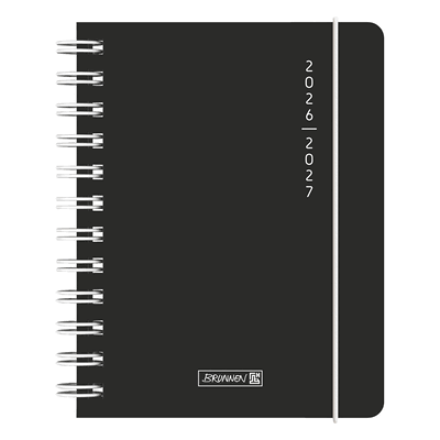 Brunnen Schülerkalender A6 1 Tag/Seite Plain Black 2026/2027 Brunnen Schülerkalender A6 1 Tag/Seite Plain Black 2026/2027