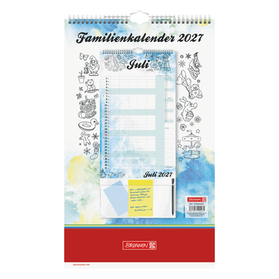 Brunnen Familienkalender 25x41,5cm 1 Monat/Seite Aquarell 2027 Brunnen Familienkalender 25x41,5cm 1 Monat/Seite Aquarell 2027