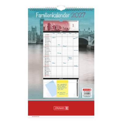 Brunnen Familykalender 25x41,5cm Big City 1 Monat/Seite 5 Spalten 2027 Brunnen Familykalender 25x41,5cm Big City 1 Monat/Seite 5 Spalten 2027