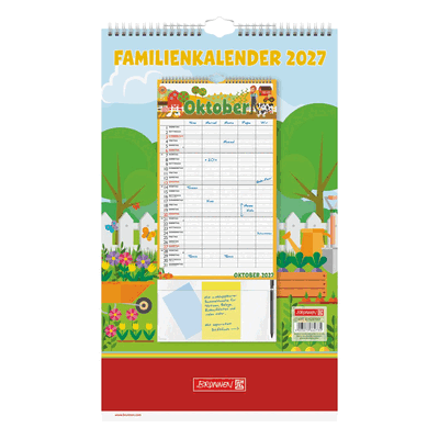 Brunnen Familykalender 25x41,5cm Graphics 1 Monat/Seite 5 Spalten 2027 Brunnen Familykalender 25x41,5cm Graphics 1 Monat/Seite 5 Spalten 2027