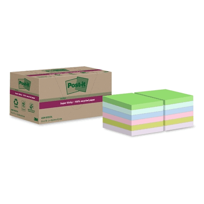 Post-it Haftnotiz Super Sticky Recycling Notes 47,6x47,6mm 70 Blatt so Post-it Haftnotiz Super Sticky Recycling Notes 47,6x47,6mm 70 Blatt so