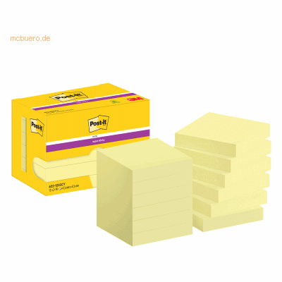Post-it Haftnotiz Super Sticky Notes, 48 x 48 mm, gelb, PEFC, 12x90 Bl Post-it Haftnotiz Super Sticky Notes, 48 x 48 mm, gelb, PEFC, 12x90 Bl