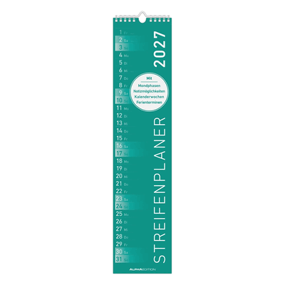 Alphaedition Streifenkalender Modell 942 11,3x49,5cm 1 Monat/Seite 202 Alphaedition Streifenkalender Modell 942 11,3x49,5cm 1 Monat/Seite 202
