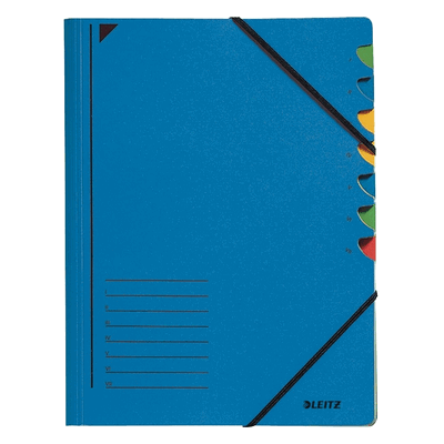 Leitz Ordnungsmappe A4 7 Fächer Karton blau Leitz Ordnungsmappe A4 7 Fächer Karton blau