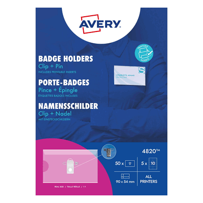 Avery Zweckform Avery Zweckform Kartenhalter 54x90mm 50 Stück Avery Zweckform Avery Zweckform Kartenhalter 54x90mm 50 Stück