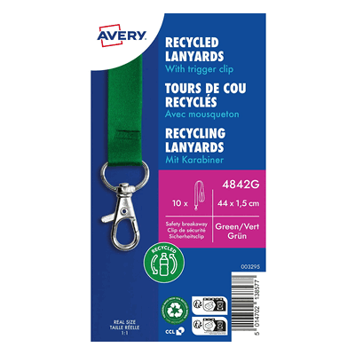 Avery Zweckform Lanyards rPET grün 440x15mm 10 Stück Avery Zweckform Lanyards rPET grün 440x15mm 10 Stück