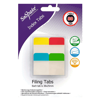 Snopake Index-Beschriftungsschilder 25x38mm 80 Schildchen farbig sorti Snopake Index-Beschriftungsschilder 25x38mm 80 Schildchen farbig sorti
