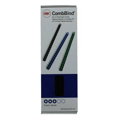 GBC Plastikbinderücken CombBind 14 Ringe 8mm schwarz VE=100 Stück GBC Plastikbinderücken CombBind 14 Ringe 8mm schwarz VE=100 Stück