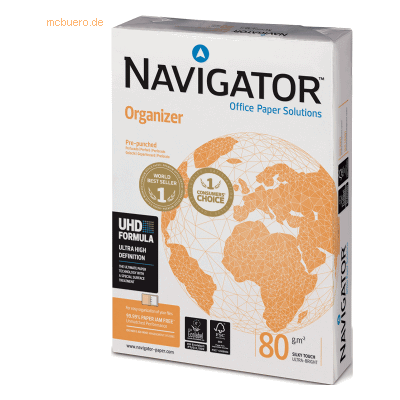 Navigator Kopierpapier Organizer 824709A80 Seiten 2fach gel. 2.500 Bla Navigator Kopierpapier Organizer 824709A80 Seiten 2fach gel. 2.500 Bla