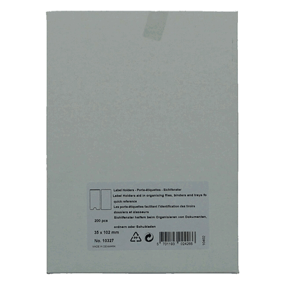 3L Sichtfenster 35x102mm selbstklebend Kunststoff inkl. Etiketten VE=2 3L Sichtfenster 35x102mm selbstklebend Kunststoff inkl. Etiketten VE=2