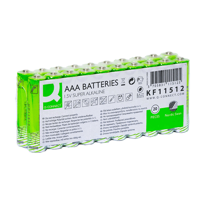Q-Connect Batterie AAA/LR03 Nordic Swan 20 Stück grün. Q-Connect Batterie AAA/LR03 Nordic Swan 20 Stück grün.
