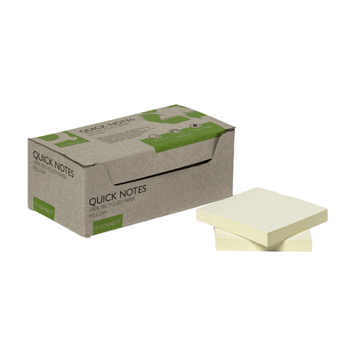 Q-Connect Haftnotizblock Recycling - gelb 76 x 76 mm 100 Blatt 12er Bo Q-Connect Haftnotizblock Recycling - gelb 76 x 76 mm 100 Blatt 12er Bo