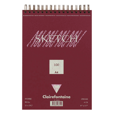 Clairefontaine Skizzenblock A5 90g mit Spirale VE=100 Blatt Clairefontaine Skizzenblock A5 90g mit Spirale VE=100 Blatt