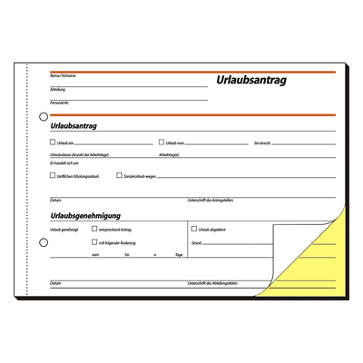 Sigel Formularbuch Urlaubsantrag A5 selbstdurchschreibend 2-fach VE=2x Sigel Formularbuch Urlaubsantrag A5 selbstdurchschreibend 2-fach VE=2x