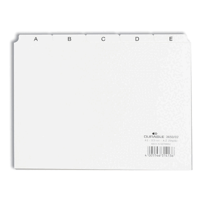 Durable Leitregister A-Z A5quer PP 25-teilig weiß Durable Leitregister A-Z A5quer PP 25-teilig weiß