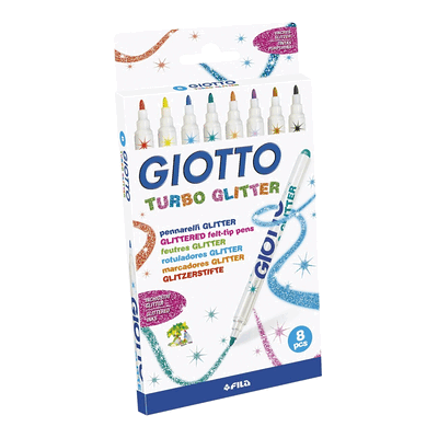 GIOTTO Faserschreiber Turbo Glitter - 8 Farben sortiert. GIOTTO Faserschreiber Turbo Glitter - 8 Farben sortiert.