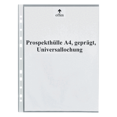 k.A. Prospekthüllen A4 80my genarbt VE=100 Stück k.A. Prospekthüllen A4 80my genarbt VE=100 Stück