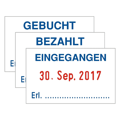 Trodat Eingangsstempel selbstfärbend 3 Texte 2-farbiger Druck Trodat Eingangsstempel selbstfärbend 3 Texte 2-farbiger Druck