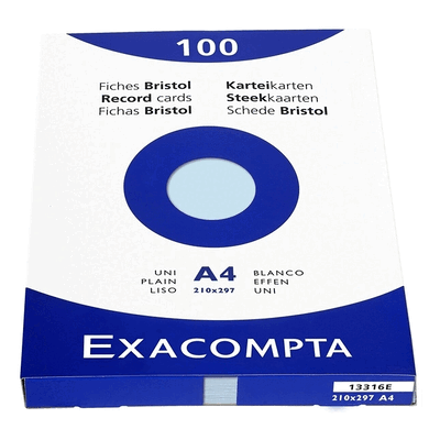 Exacompta Karteikarten A4 blanko blau VE=100 Stück Exacompta Karteikarten A4 blanko blau VE=100 Stück