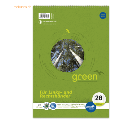 10 x Staufen Spiralblock Green A4 70 g/qm kariert mit Doppelrand 10 x Staufen Spiralblock Green A4 70 g/qm kariert mit Doppelrand