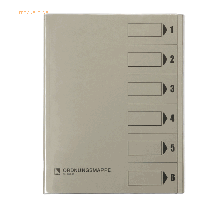 Bene Ordnungsmappe 83600GR DIN A4 6 Fächer grau Bene Ordnungsmappe 83600GR DIN A4 6 Fächer grau