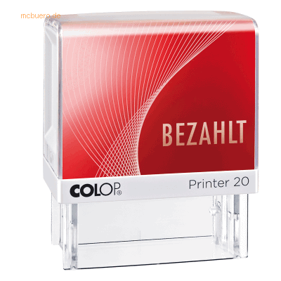 Colop Textstempel Printer 20 BEZAHLT 100669 38mm Kunststoff rot Colop Textstempel Printer 20 BEZAHLT 100669 38mm Kunststoff rot