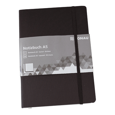 DONAU Notizbuch - A5 kariert 192 Seiten schwarz. DONAU Notizbuch - A5 kariert 192 Seiten schwarz.