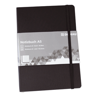 DONAU Notizbuch - A5 liniert 192 Seiten schwarz. DONAU Notizbuch - A5 liniert 192 Seiten schwarz.