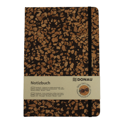 DONAU Notizbuch - A5 liniert 96 Blatt Recycling Kaffee-Kork-Stoff. DONAU Notizbuch - A5 liniert 96 Blatt Recycling Kaffee-Kork-Stoff.