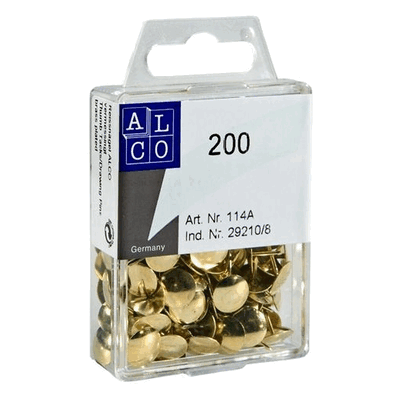 10 x Alco Reißnagel Metall 9mm vermessingt VE=200 Stück 10 x Alco Reißnagel Metall 9mm vermessingt VE=200 Stück