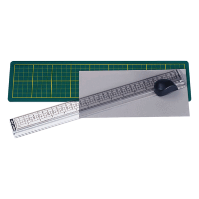 Alco Schneidelineal mit Matte aus Kunststoff 35 cm transparent Alco Schneidelineal mit Matte aus Kunststoff 35 cm transparent