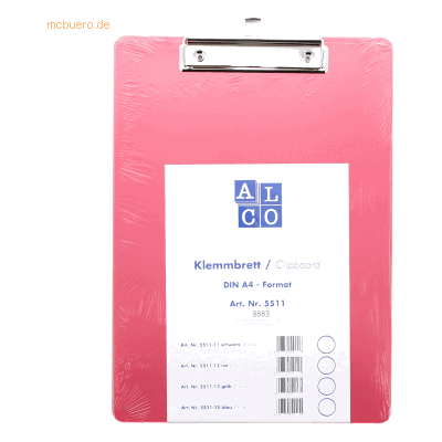 12 x Alco Klemmbrett A4 Kunststoff rot 12 x Alco Klemmbrett A4 Kunststoff rot